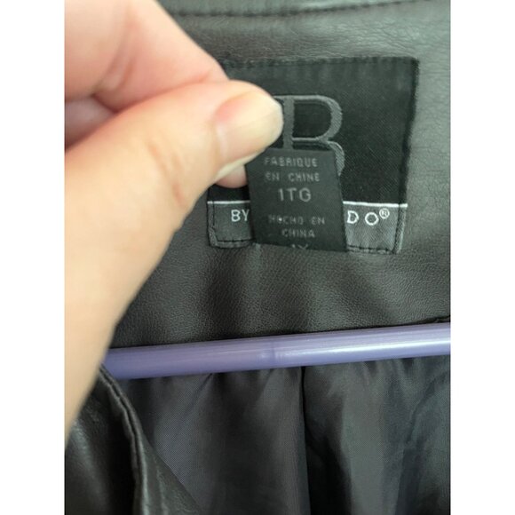Bernardo Women's Gray Faux Leather Moto Jacket Zipper Pockets Size 1X Fits XL 14 - Picture 13 of 15